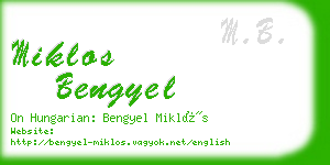 miklos bengyel business card